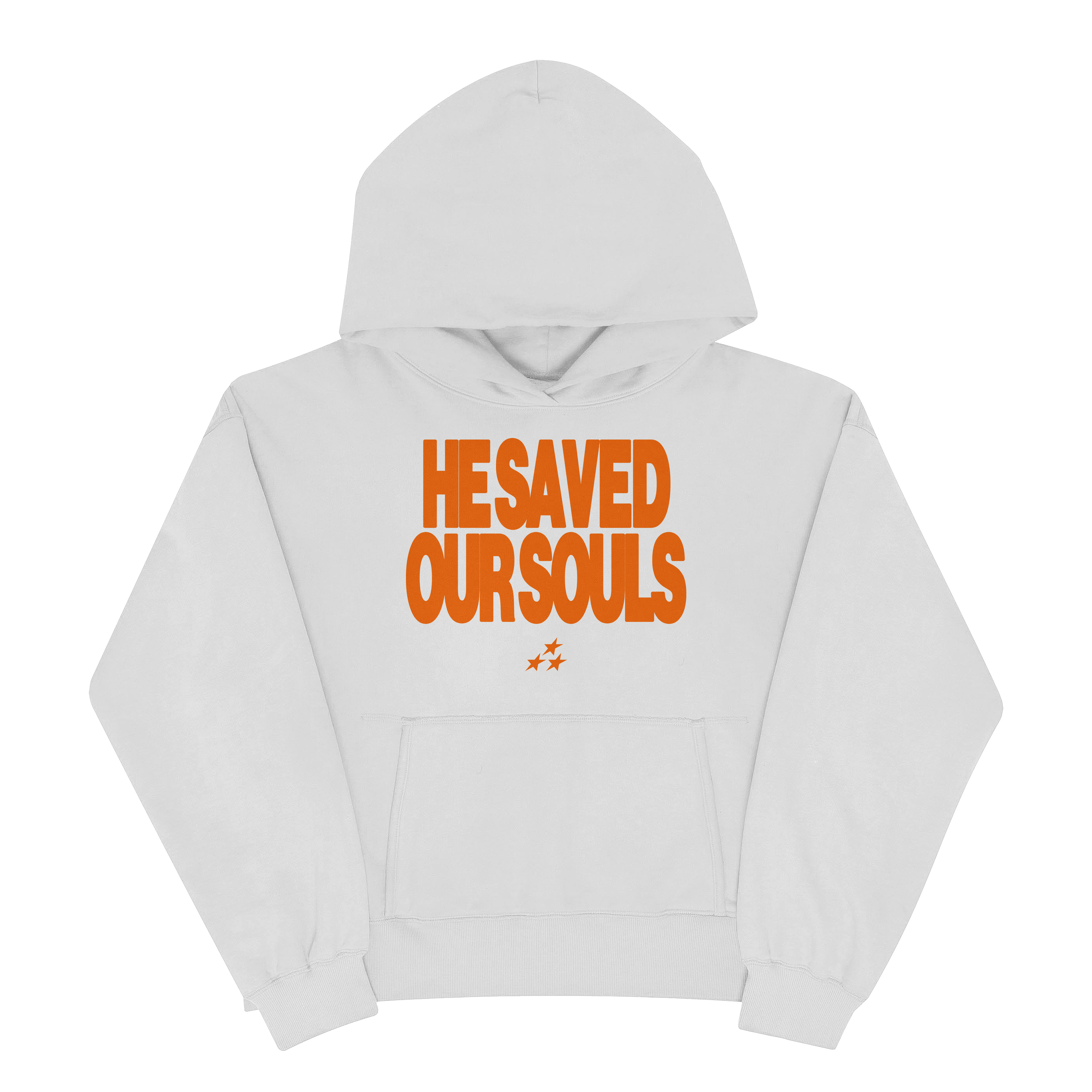 HE SAVED OUR SOULS HOODIE WHITE/ORANGE